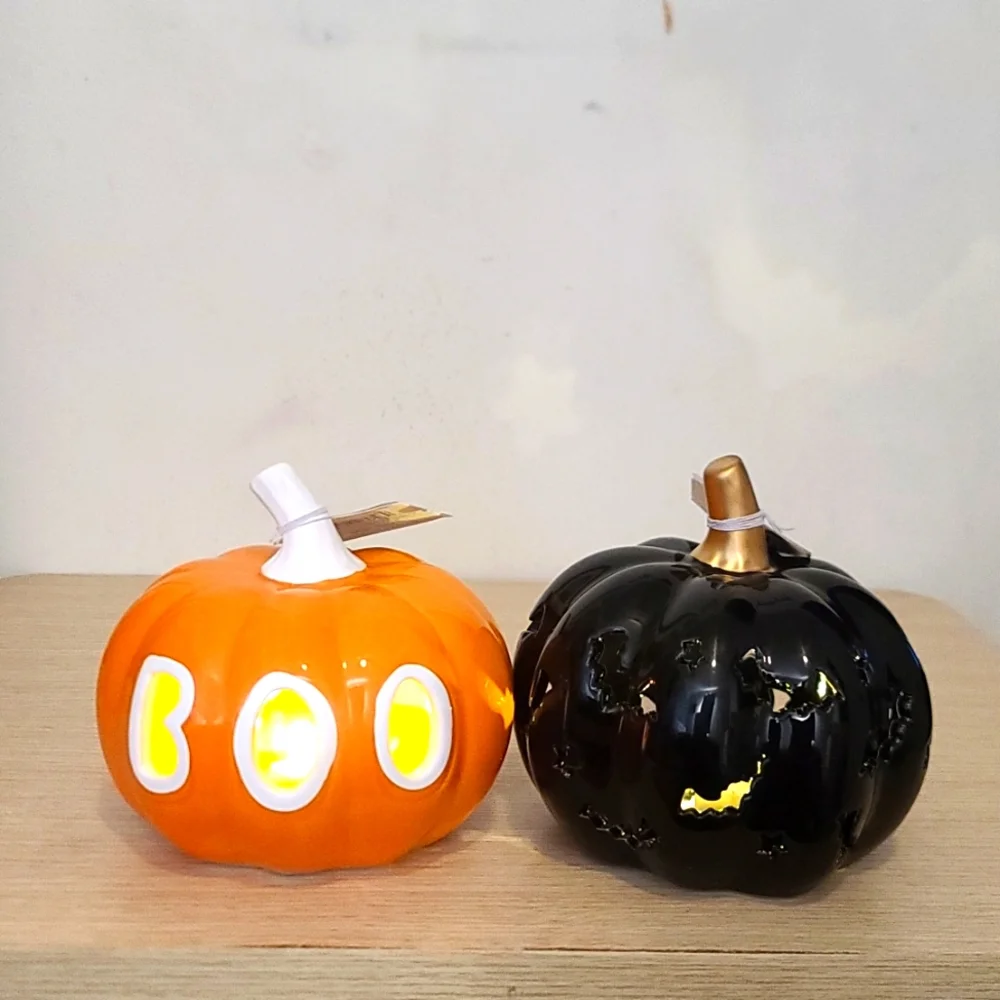 Pre-lit ceramic pumpkins - Picture 2 of 2